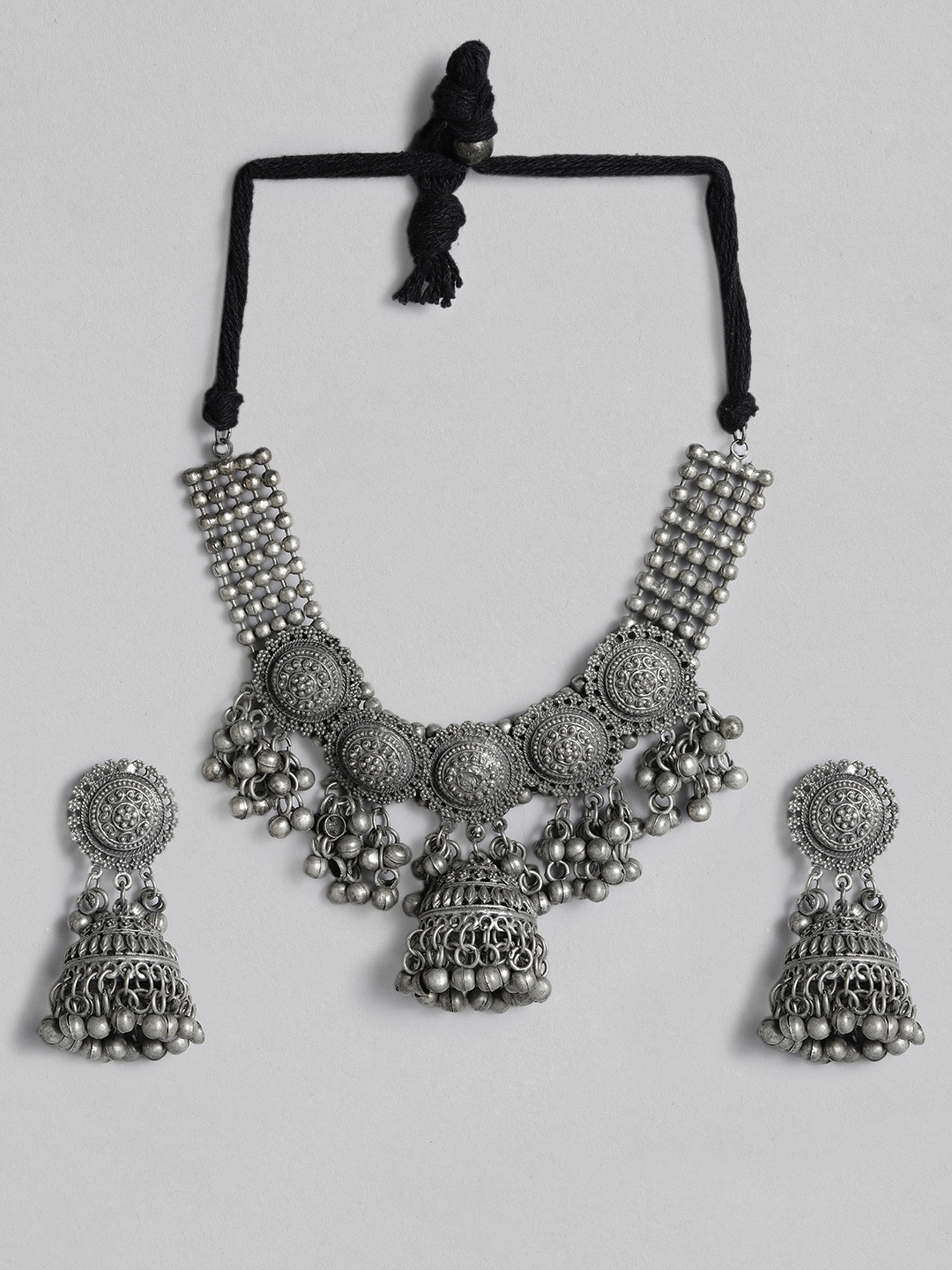 

justpeachy Women Oxidised Silver-Plated Jewellery Set