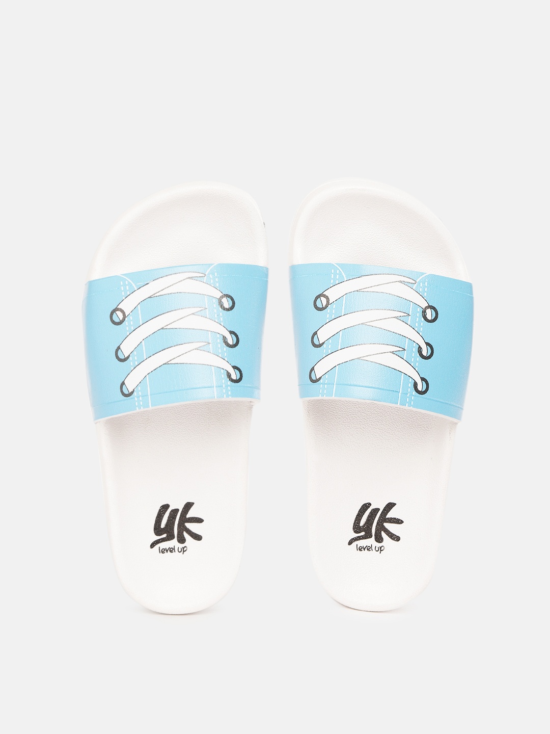 

YK Boys Blue & White Lace-Up Print Sliders