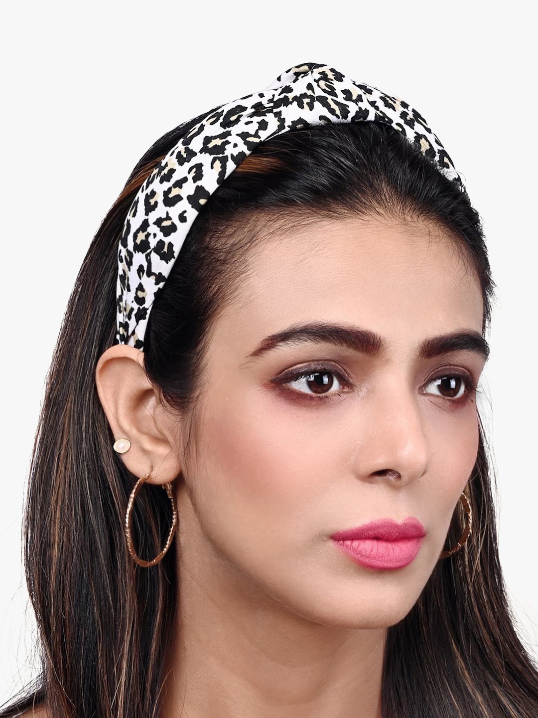 

BuckleUp Women Black & White Animal Printed Hairband