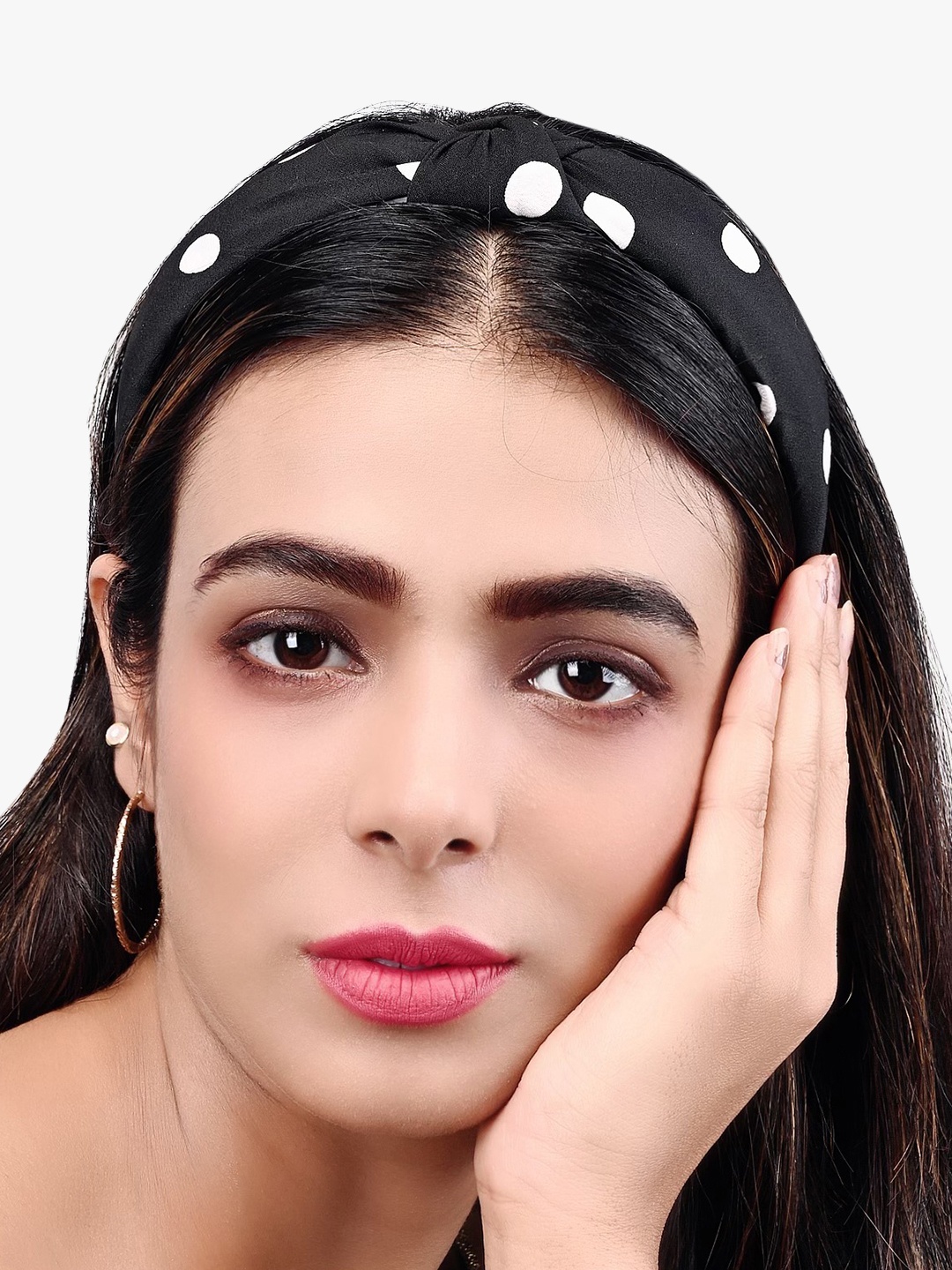 

BuckleUp Women Black & White Printed Hairband
