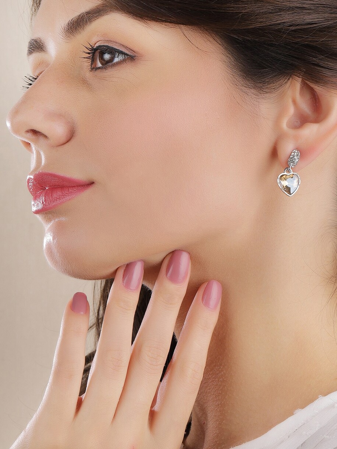 

TOKYO TALKIES X rubans FASHION ACCESSORIES Silver-Plated Heart Shaped Drop Earrings