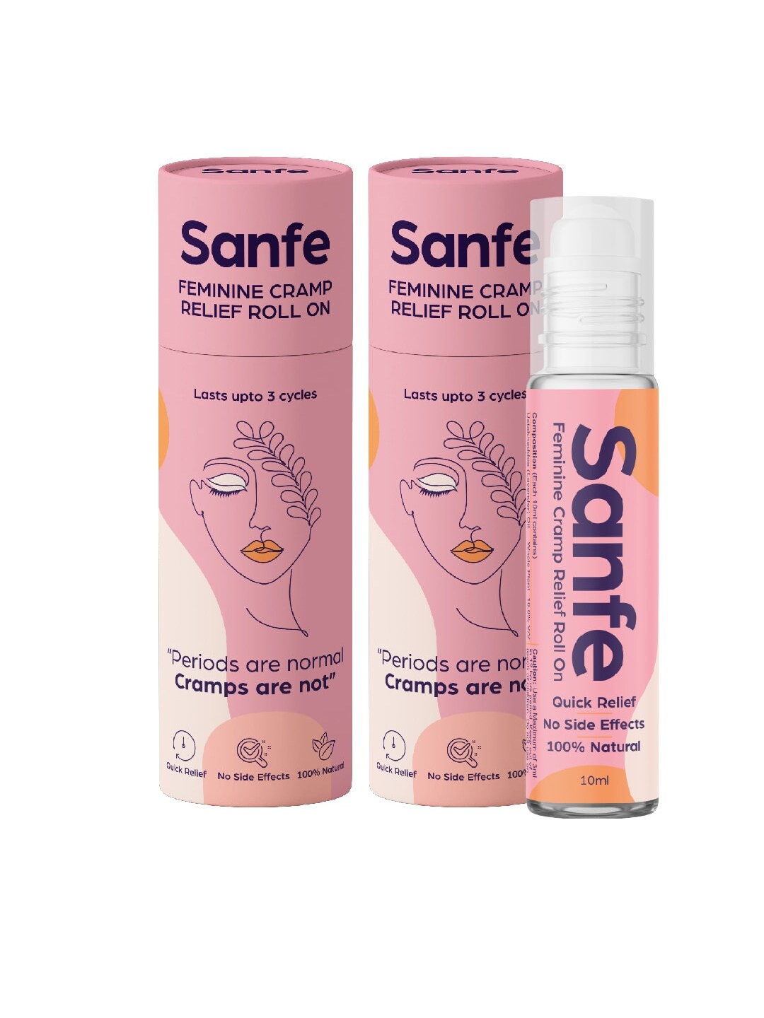 

Sanfe Feminine Set of 2 Cramp Relief Roll Ons 10 ml, Transparent