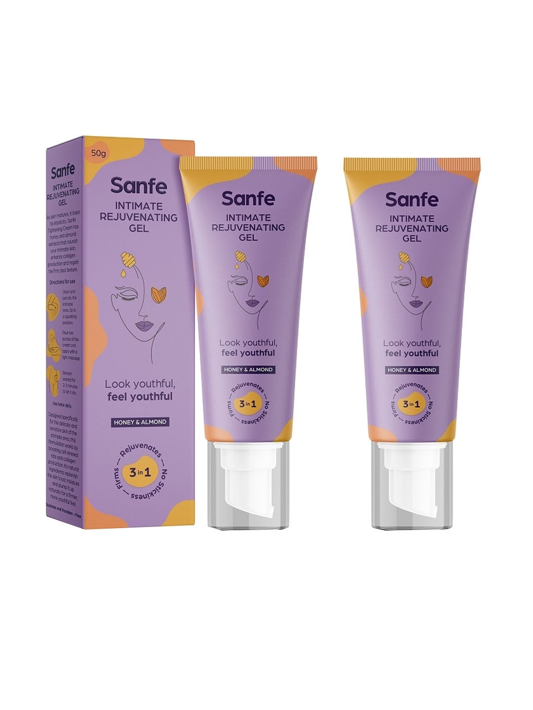 

Sanfe Set of 2 Intimate Tightening Rejuvenating Gel 50g, Lavender