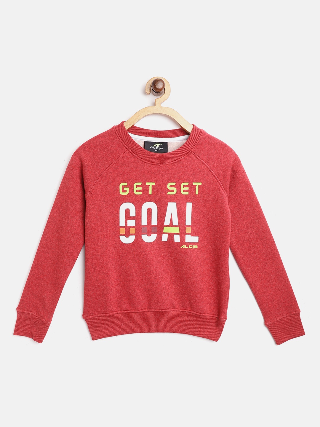 

Alcis Girls Red & White Slogan Print Sporty Sweatshirt