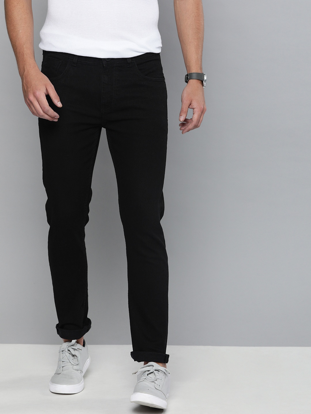 

Mast & Harbour Men Black Skinny Fit Mid-Rise Clean Look Stretchable Jeans