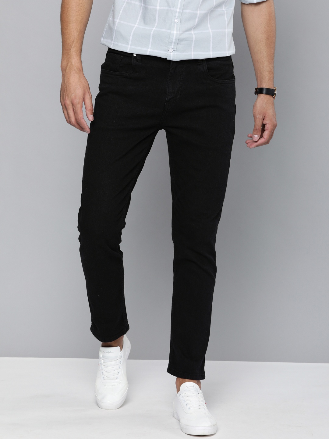 

Mast & Harbour Men Black Slim Tapered Fit Mid-Rise Clean Look Stretchable Jeans