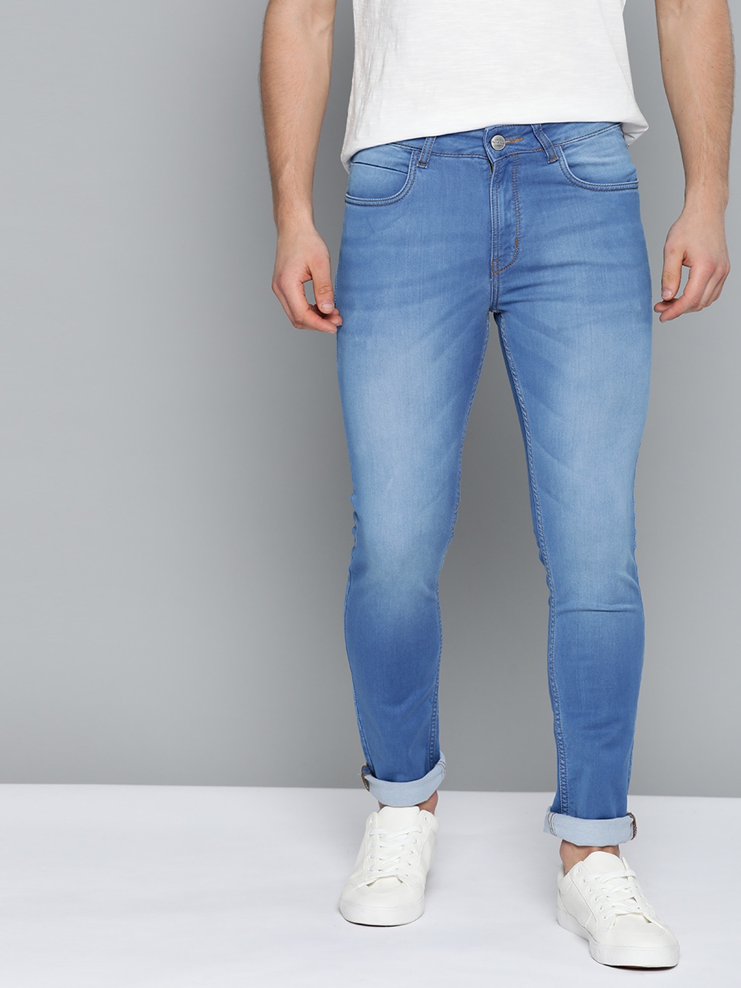 

Mast & Harbour Men Blue Skinny Fit Mid-Rise Clean Look Stretchable Jeans
