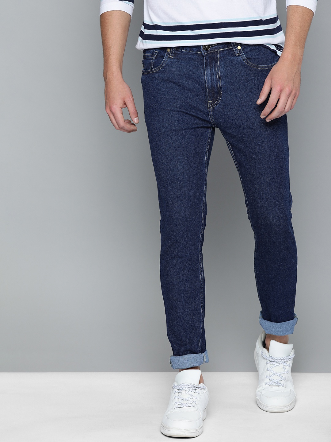 

Mast & Harbour Men Blue Skinny Fit Mid-Rise Clean Look Stretchable Jeans