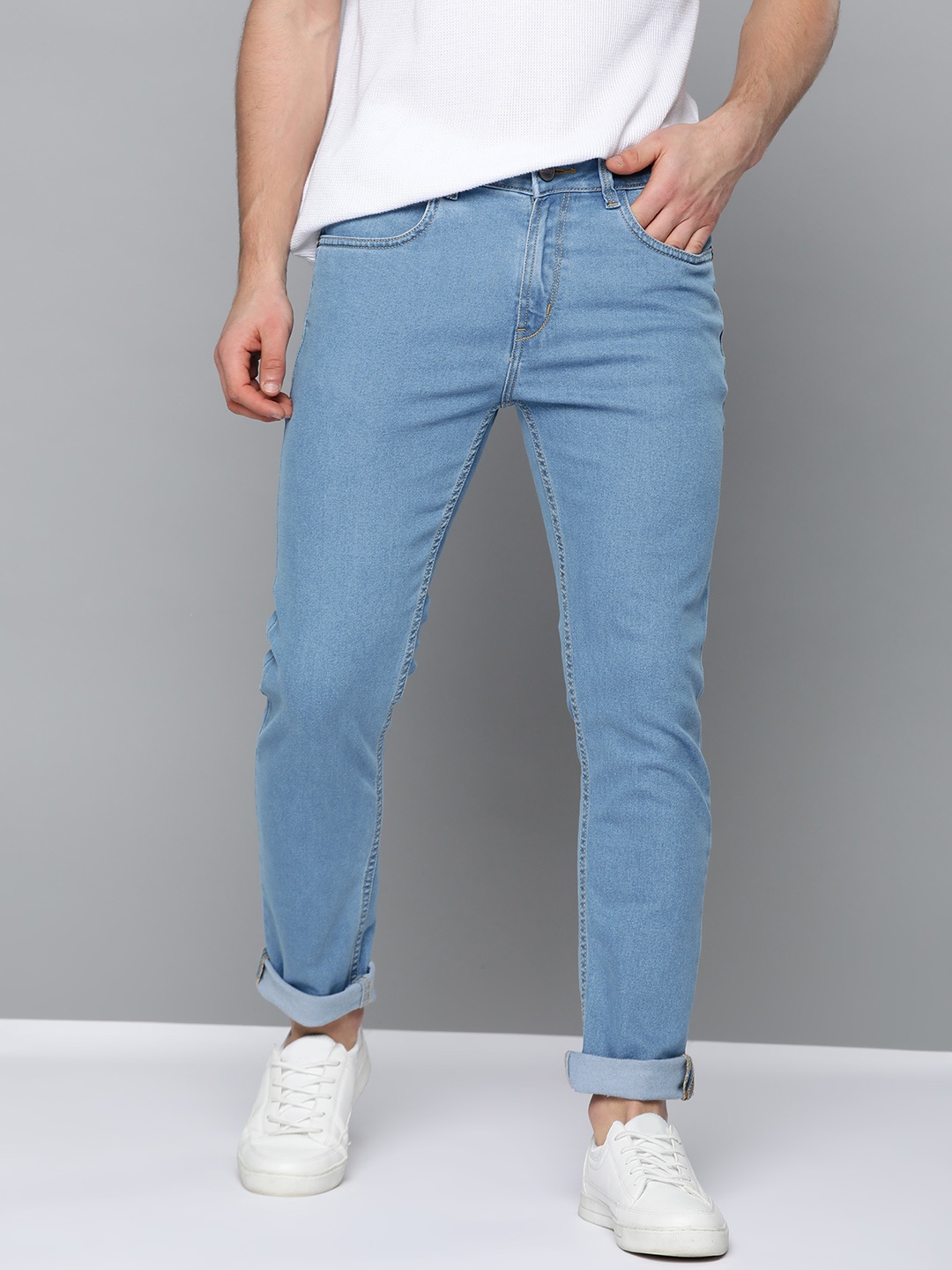 

Mast & Harbour Men Blue Skinny Fit Solid Mid-Rise Stretchable Jeans