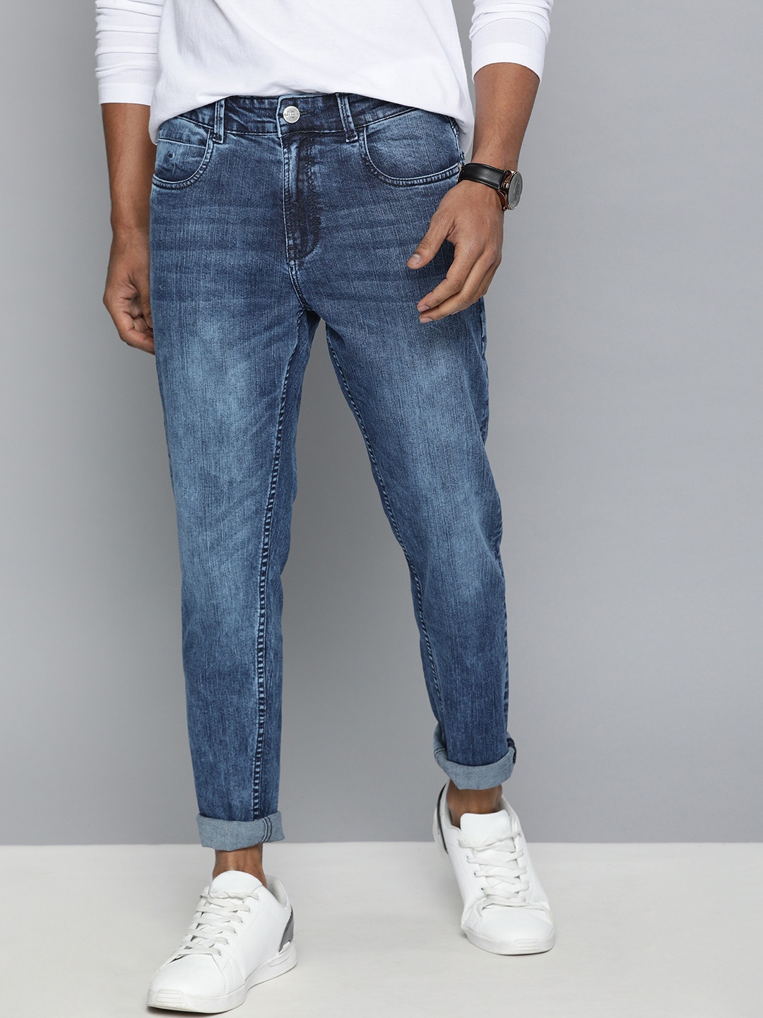 

Mast & Harbour Men Blue Slim Tapered Fit Mid-Rise Clean Look Stretchable Jeans