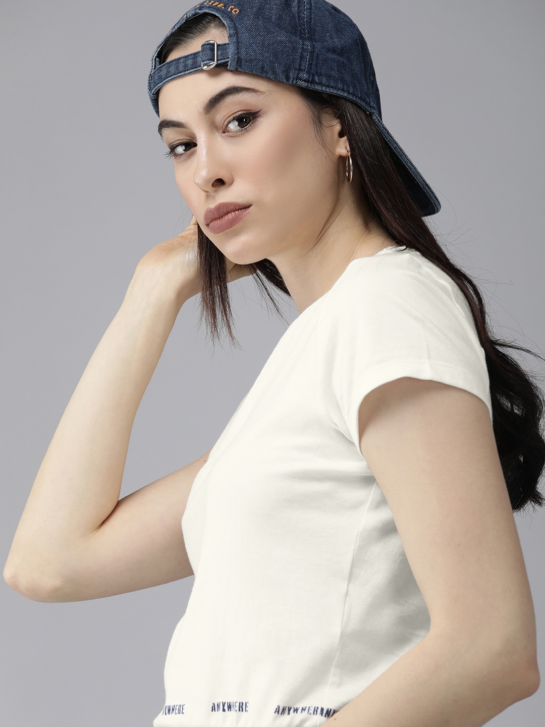 

Roadster Off White Blouson Crop Top