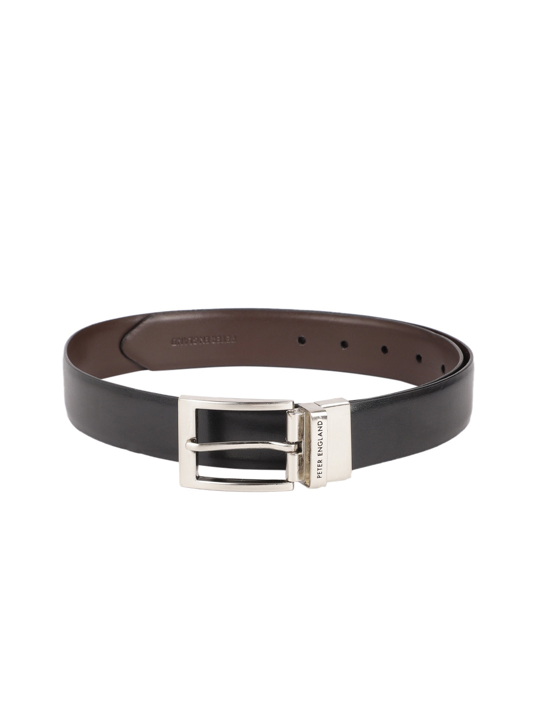

Peter England Men Brown & Black Solid Formal Reversible Belt