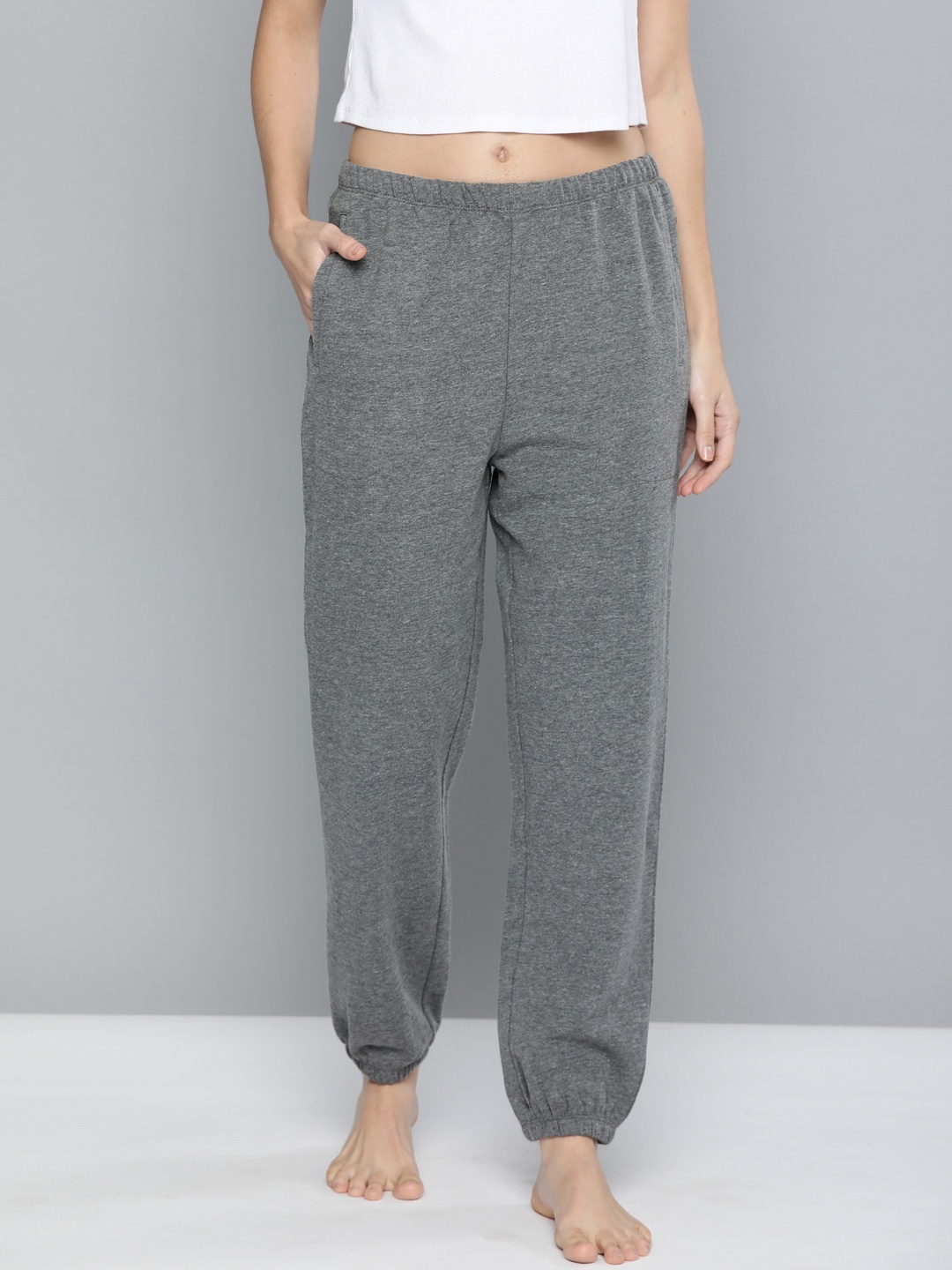 

Chemistry Women Grey Melange Solid Lounge Pants
