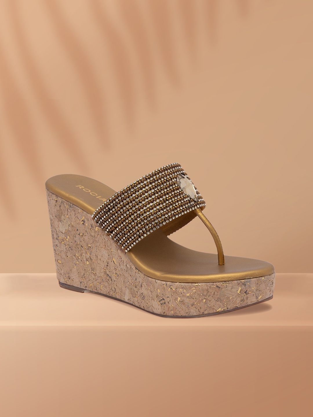 

Rocia Women Gold-Toned Embellished Wedges
