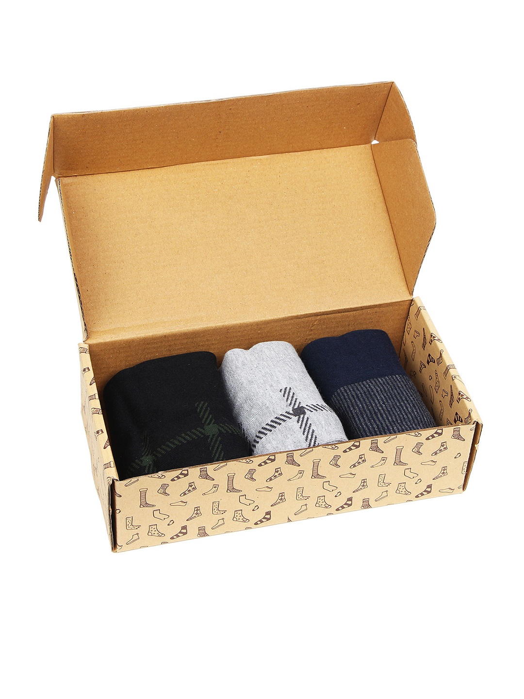 

Bonjour Men Pack of 3 Assorted Ankle Length Socks, Multi