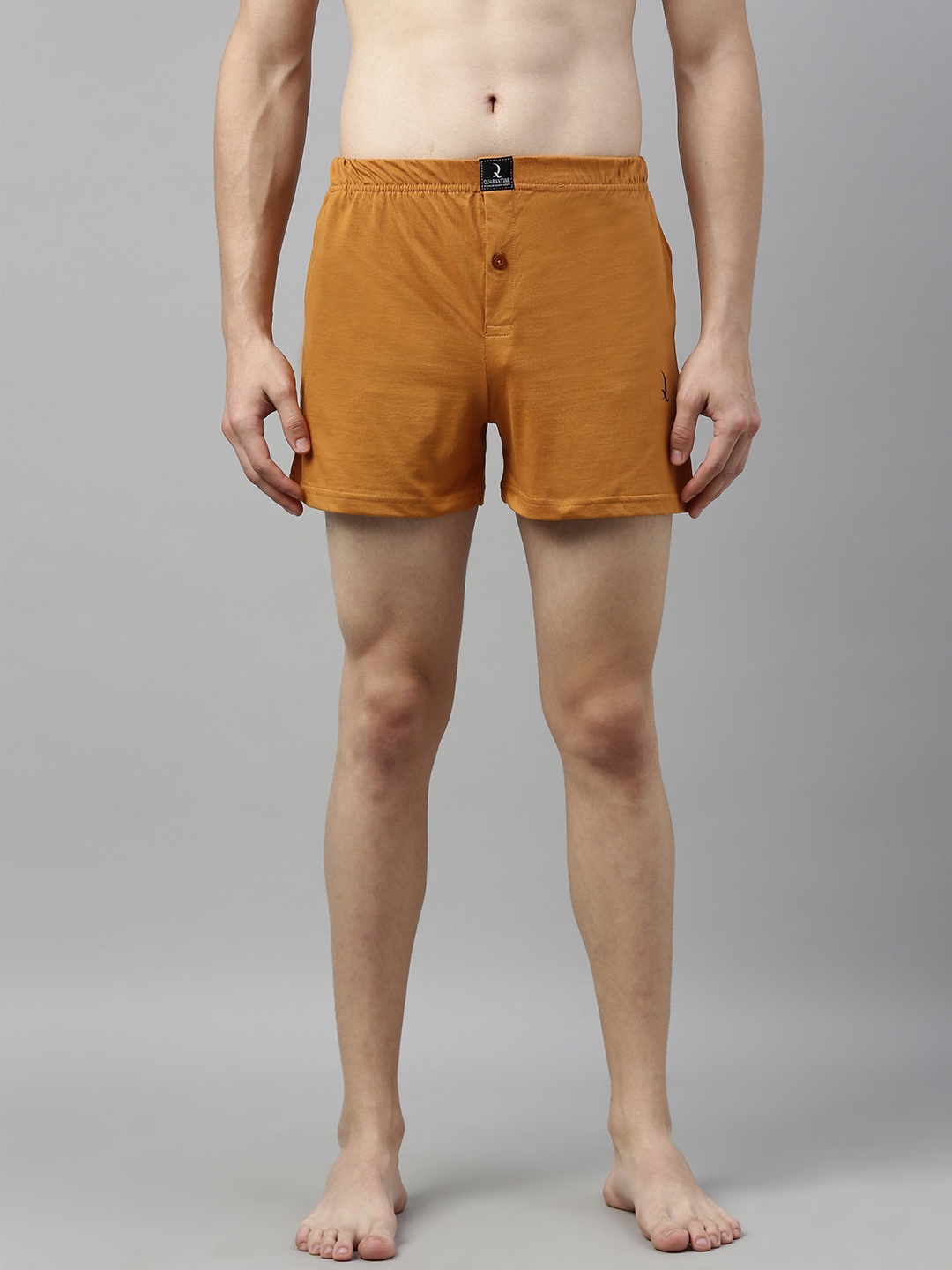 

QUARANTINE Men Brown Solid Pure Cotton Boxers QBXM009SDBN