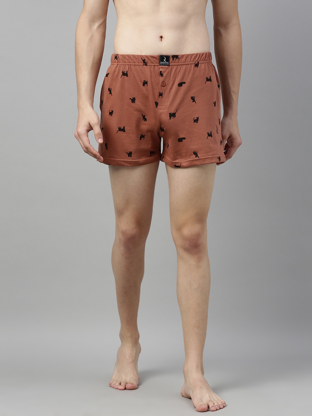 

QUARANTINE Men Brown Printed Boxers QBXM008BRN