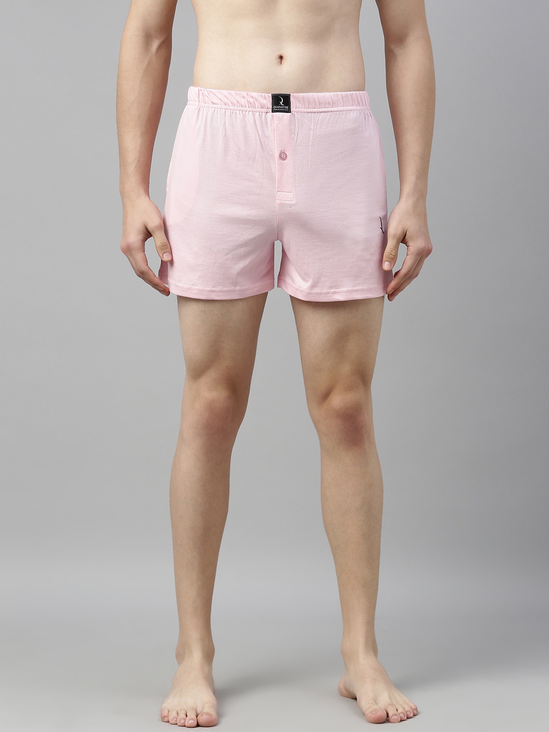 

QUARANTINE Men Pink Solid Pure Cotton Boxers QBXM009PINK-S