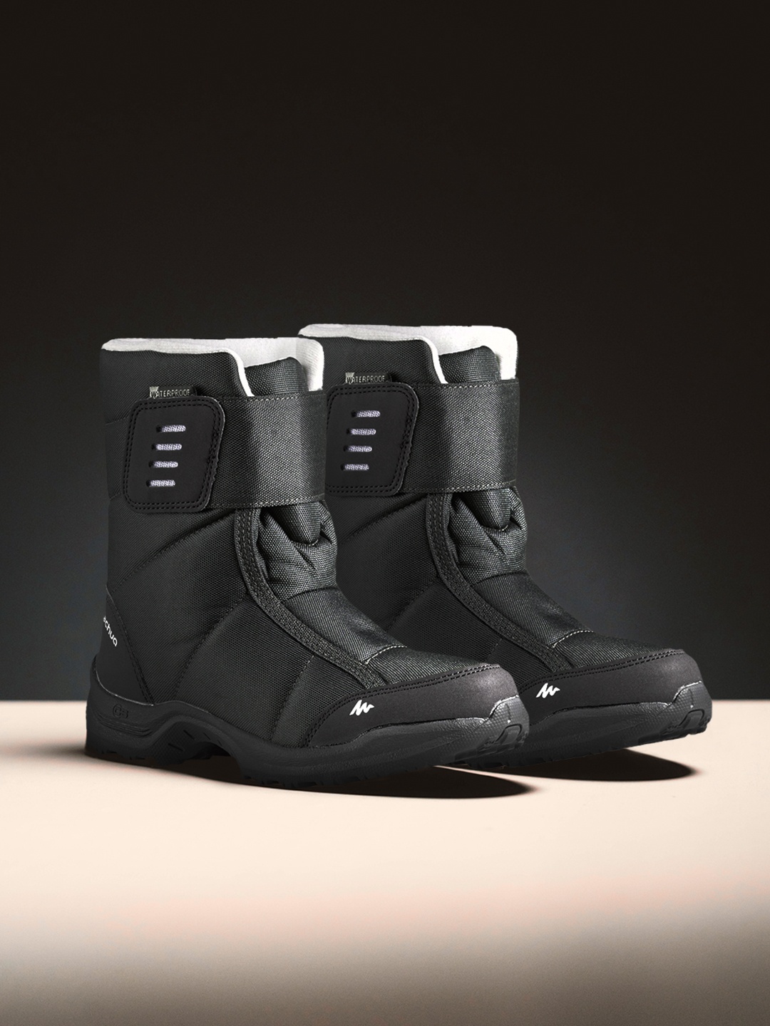 

Quechua By Decathlon Kids Black High-Top Trekking Shoes