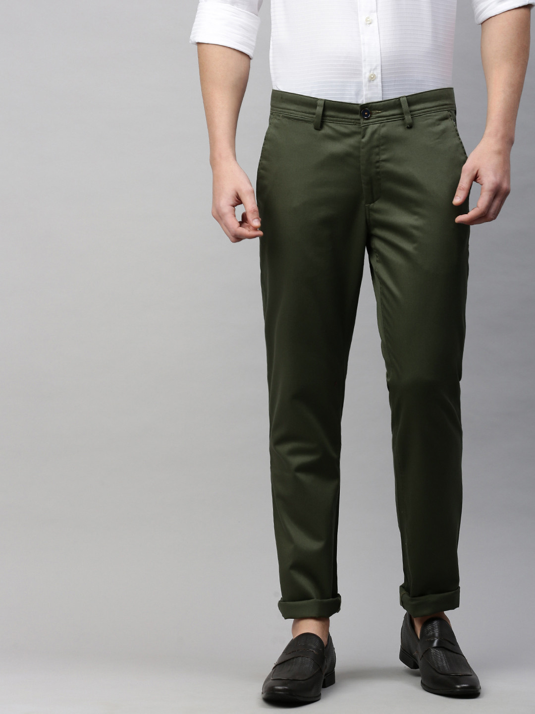 

Louis Philippe Sport Men Green Slim Fit Solid Regular Trousers