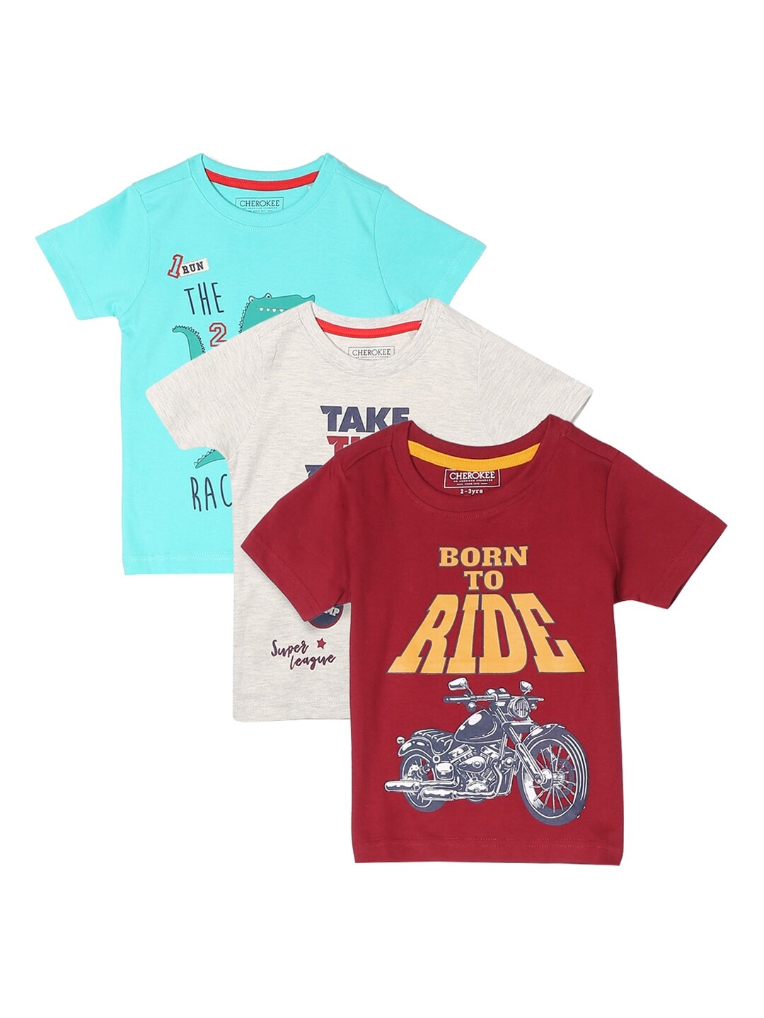 

Cherokee Boys Multicoloured Pack of 3 Printed Round Neck T-shirt, Multi