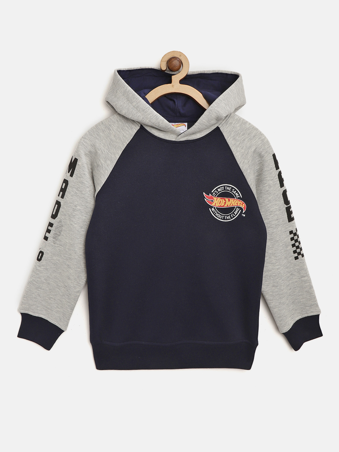 

Hot Wheels Boys Navy Blue & Grey Melange Hot Wheels Print Detail Sweatshirt