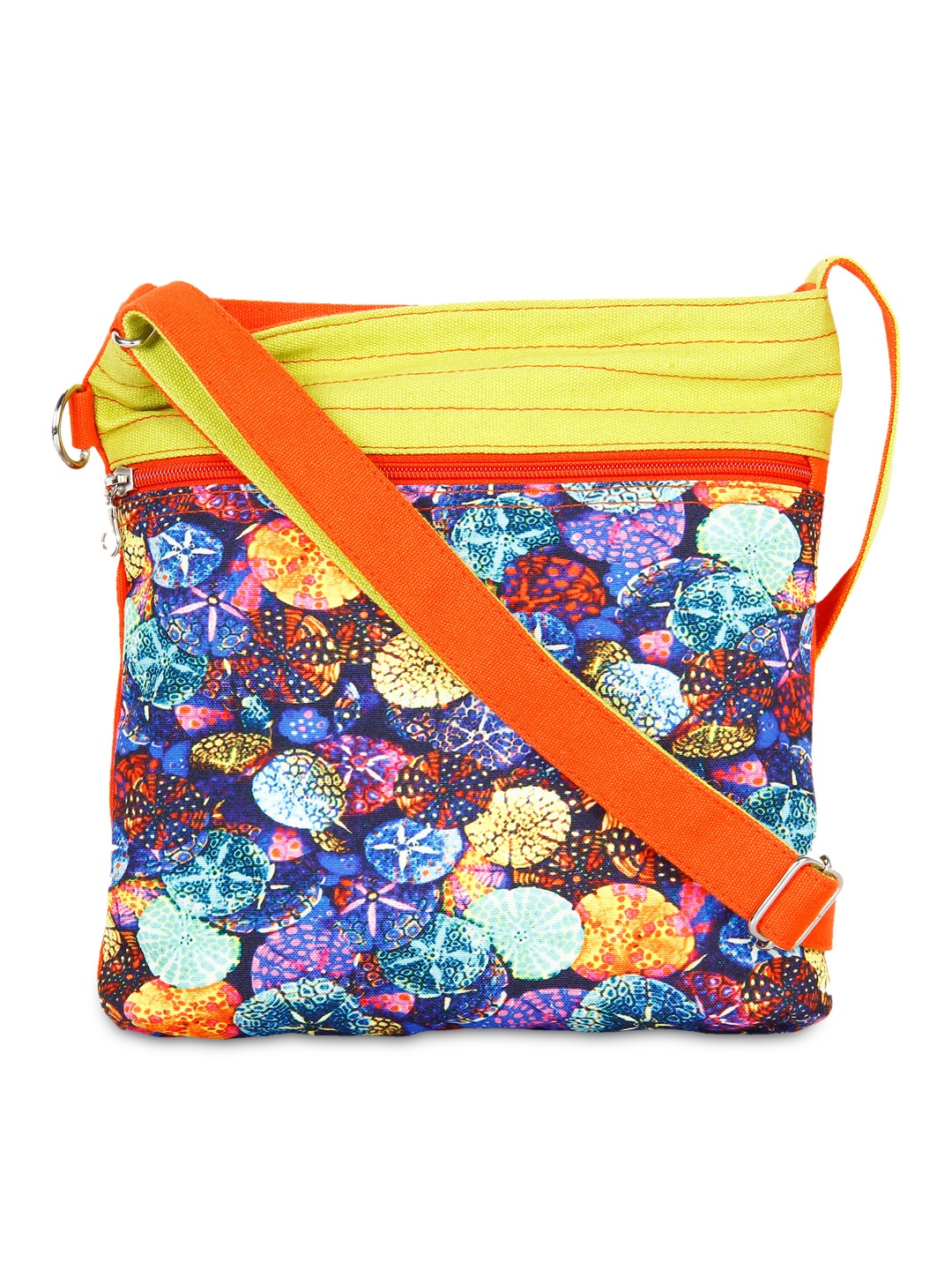 

Anekaant Orange Printed Sling Bag