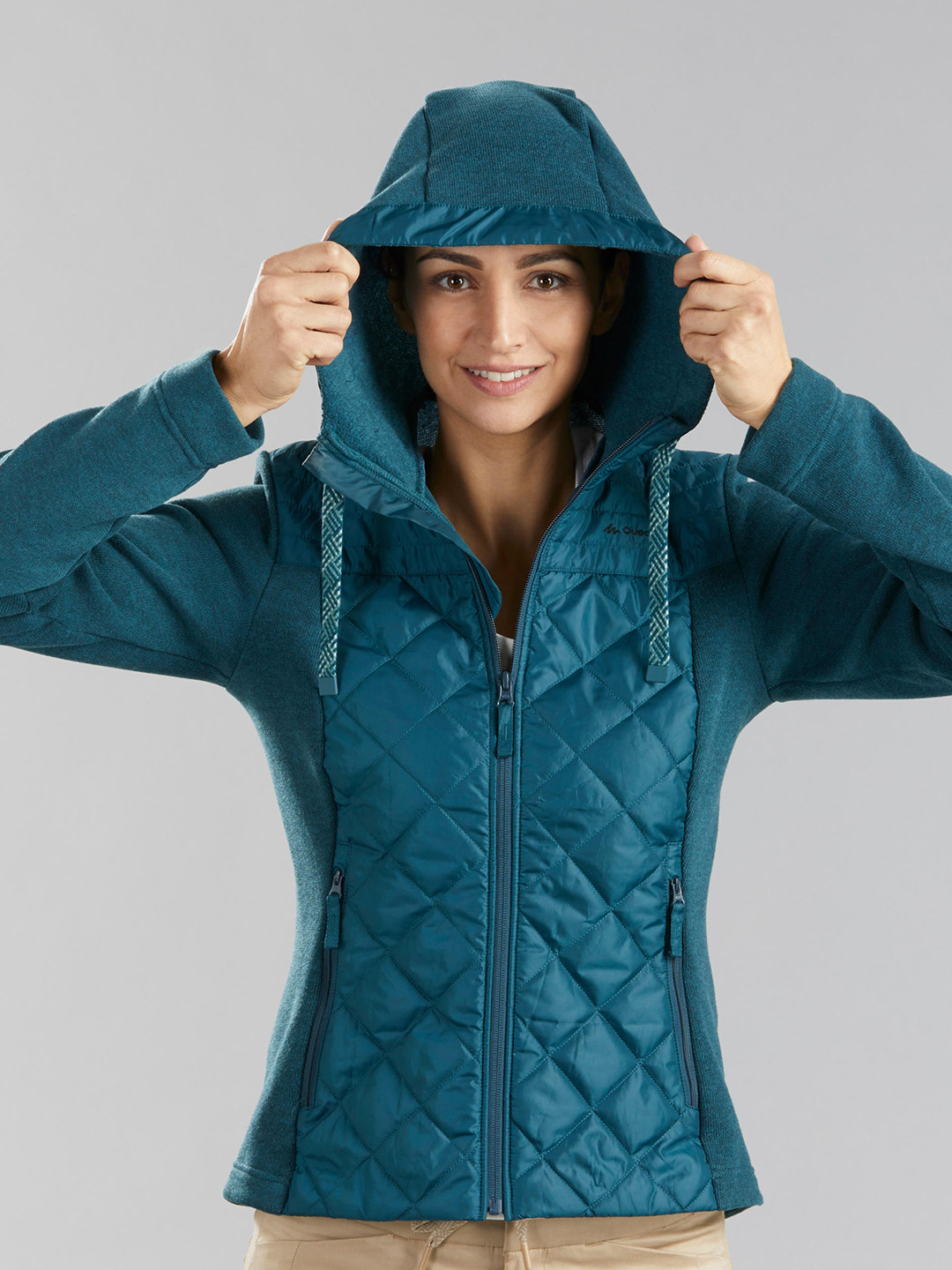 

Quechua By Decathlon Women Turquoise Blue Solid Hooded Sweatshirt