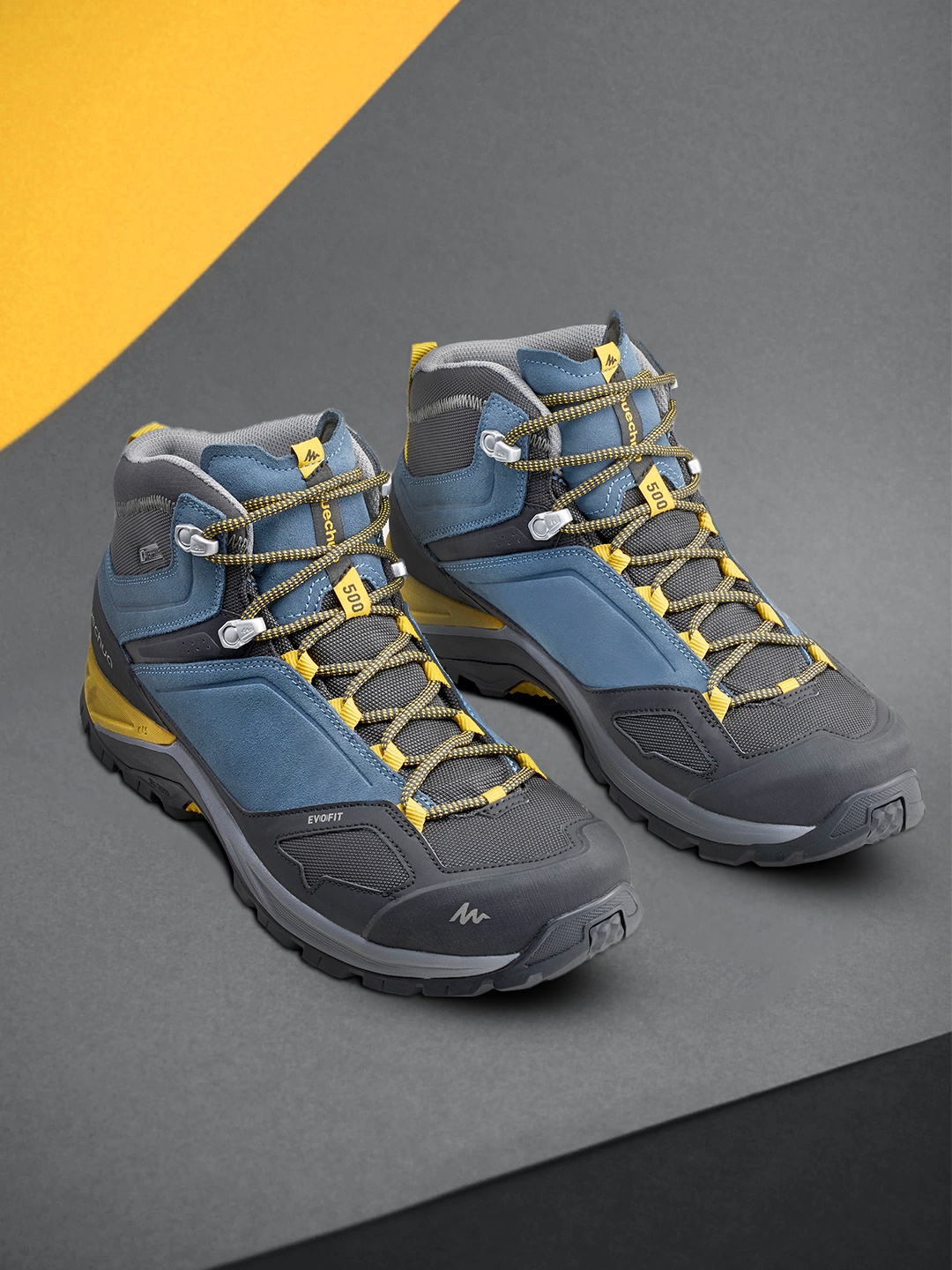 

Quechua By Decathlon Men Blue Waterproof Mid-Top Hiking Shoes