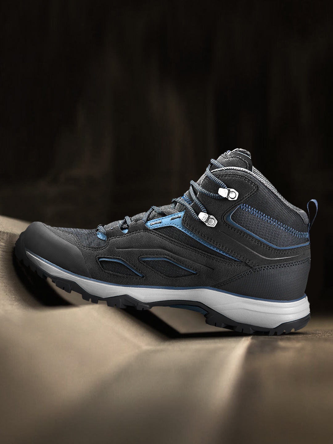 

Quechua By Decathlon Men Black Waterproof Mid-Top Hiking Shoes