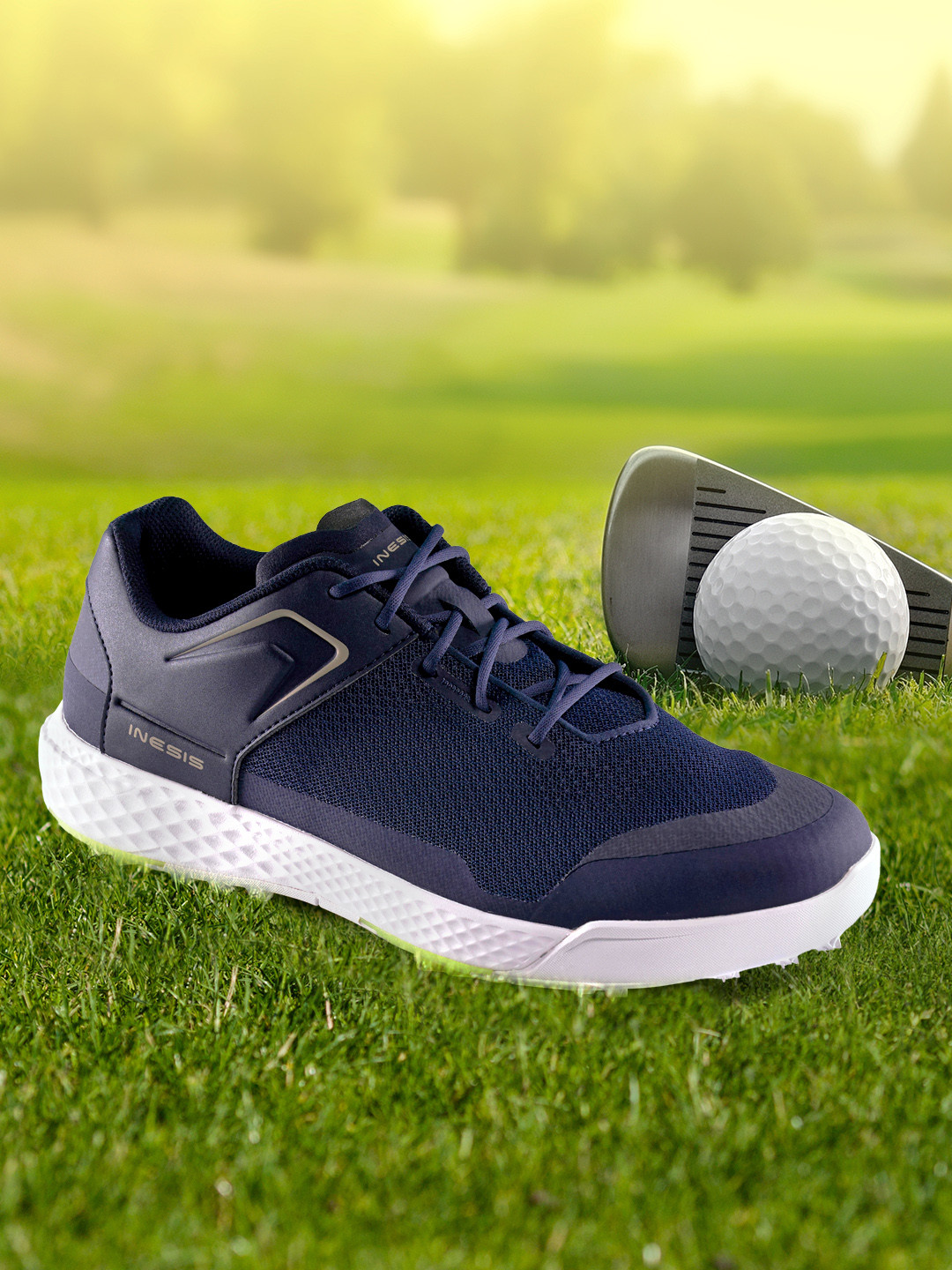 

Inesis By Decathlon Men Navy Blue Mesh Golf Shoes