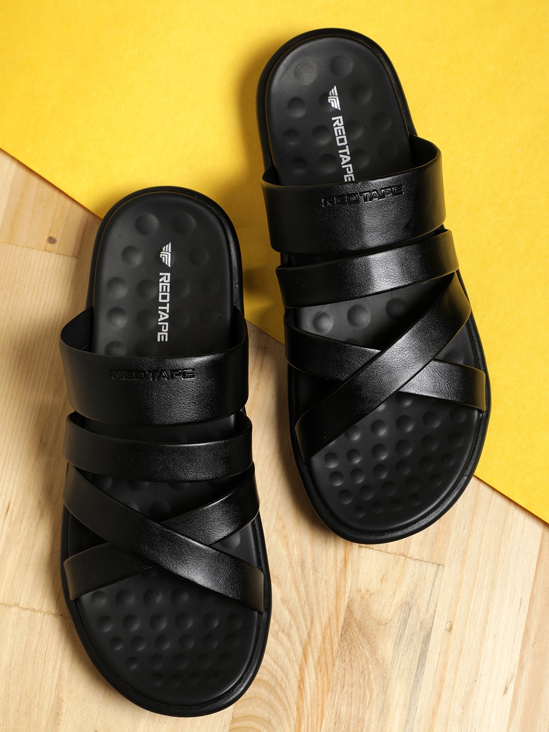 

Red Tape Men Black Comfort Sandals
