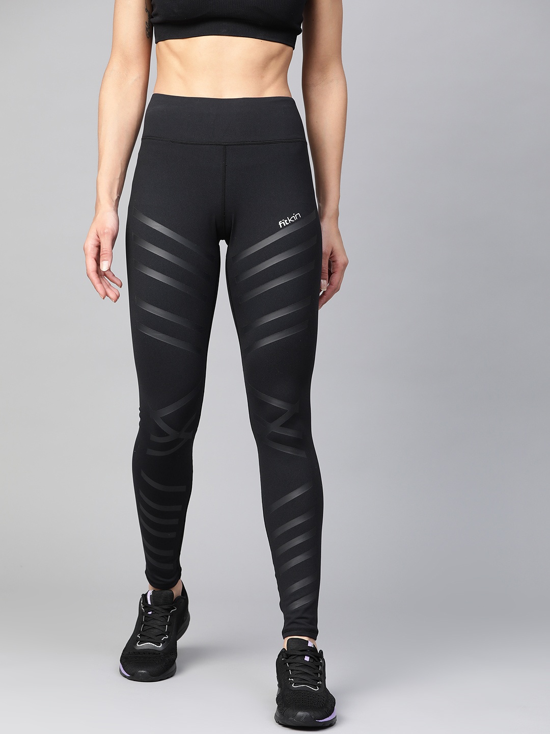 

Fitkin Women Black Solid Urban Ranger Tights