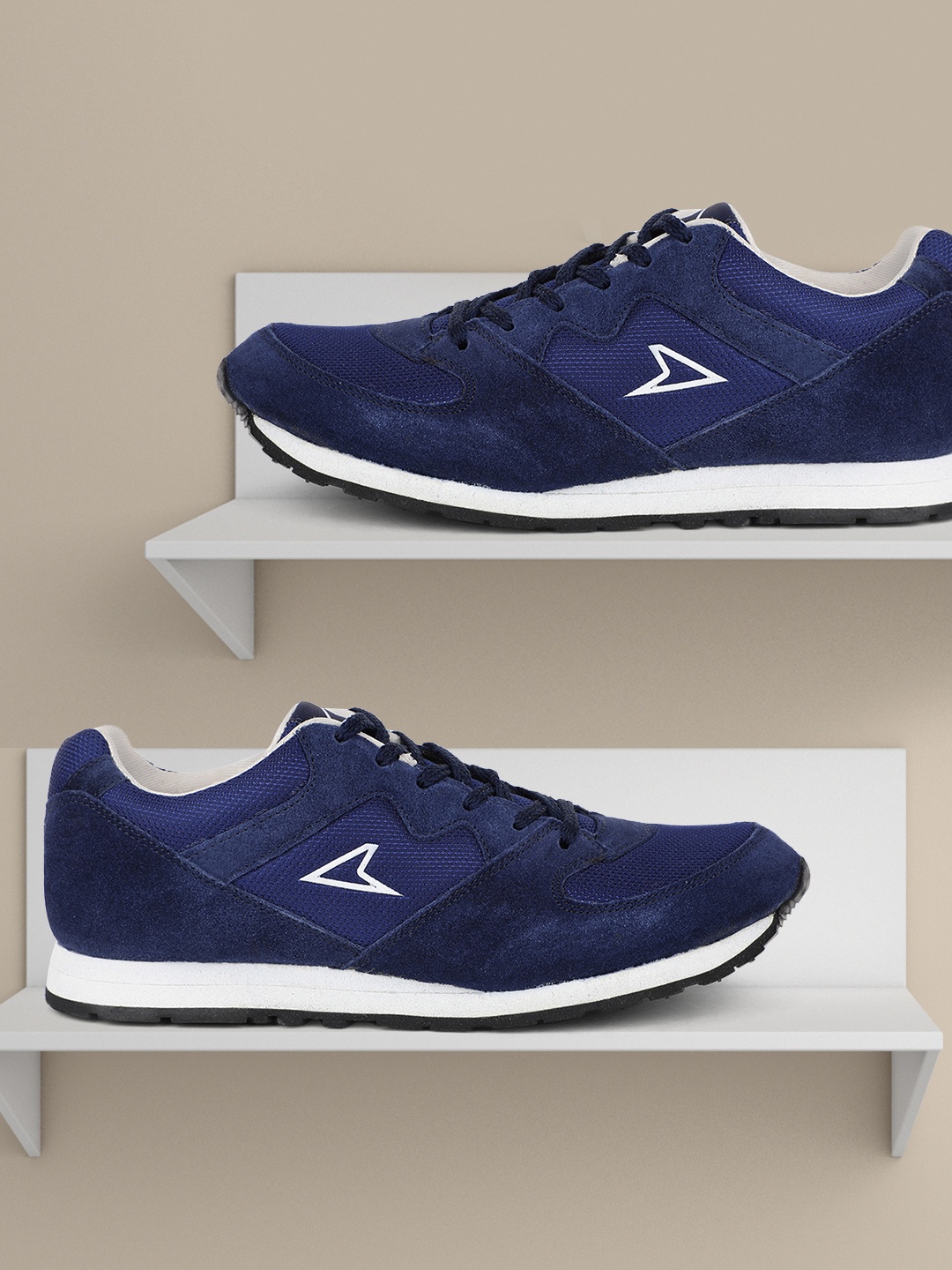 

Power Men Blue Leather Running Shoes