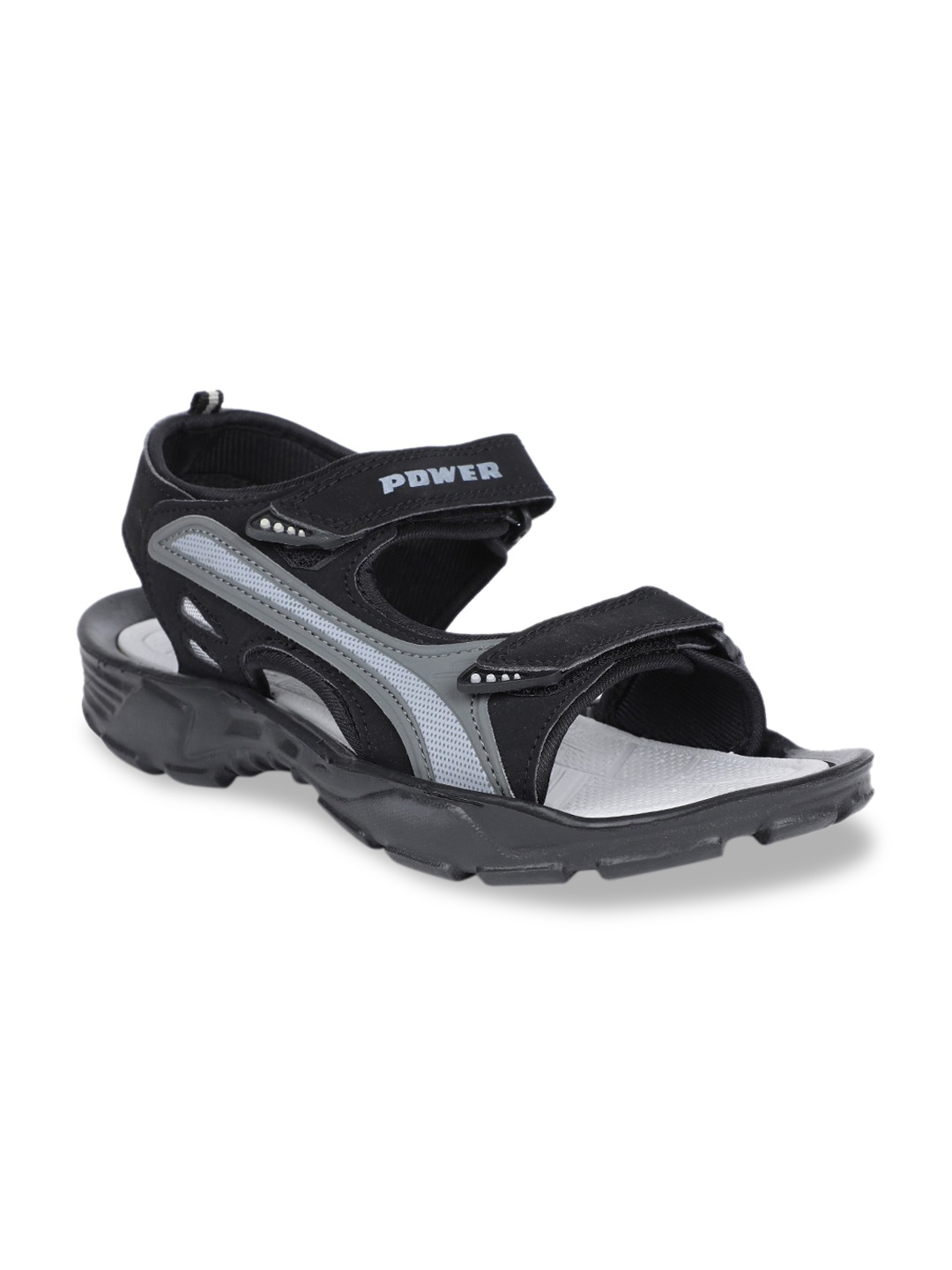 

Power Men Black & Grey Sports Sandals