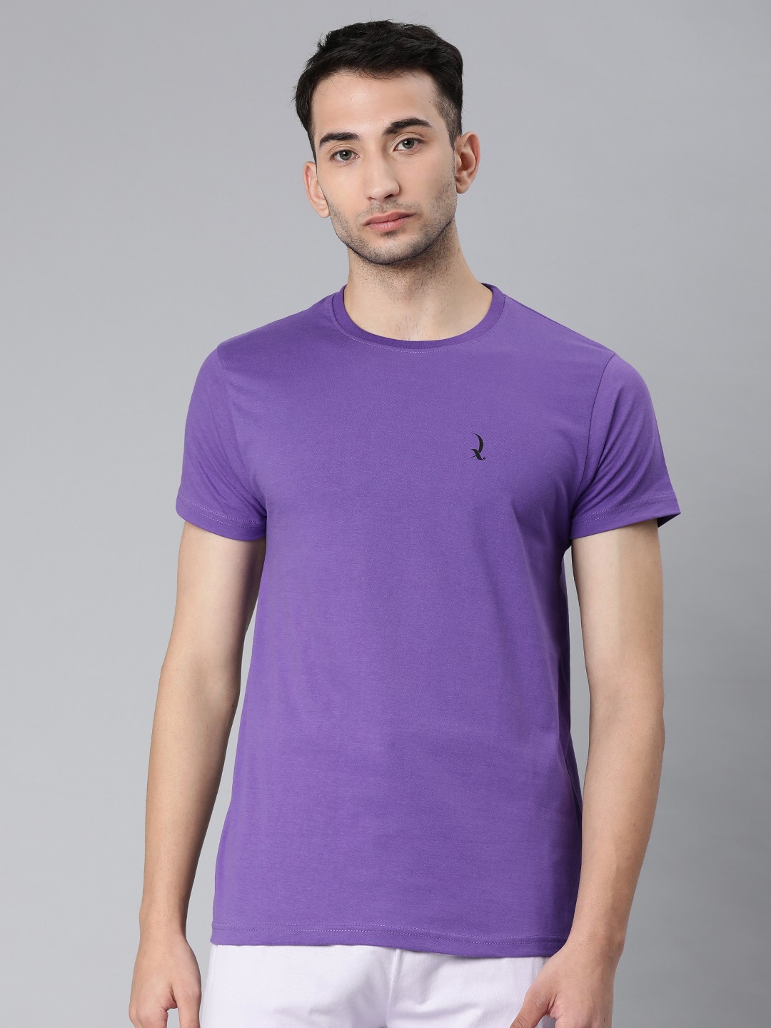 

QUARANTINE Men's Purple Solid T-shirt