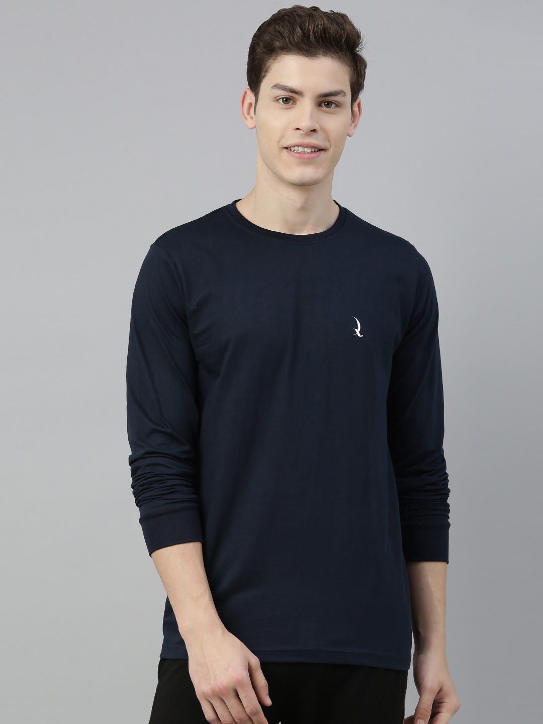 

QUARANTINE Men Navy Blue Solid Lounge T-shirt
