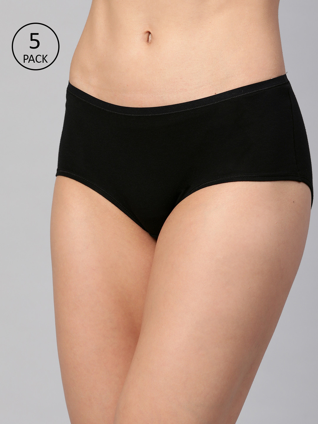 

Marks & Spencer Women Pack of 5 Black Solid Basic Briefs T615020S