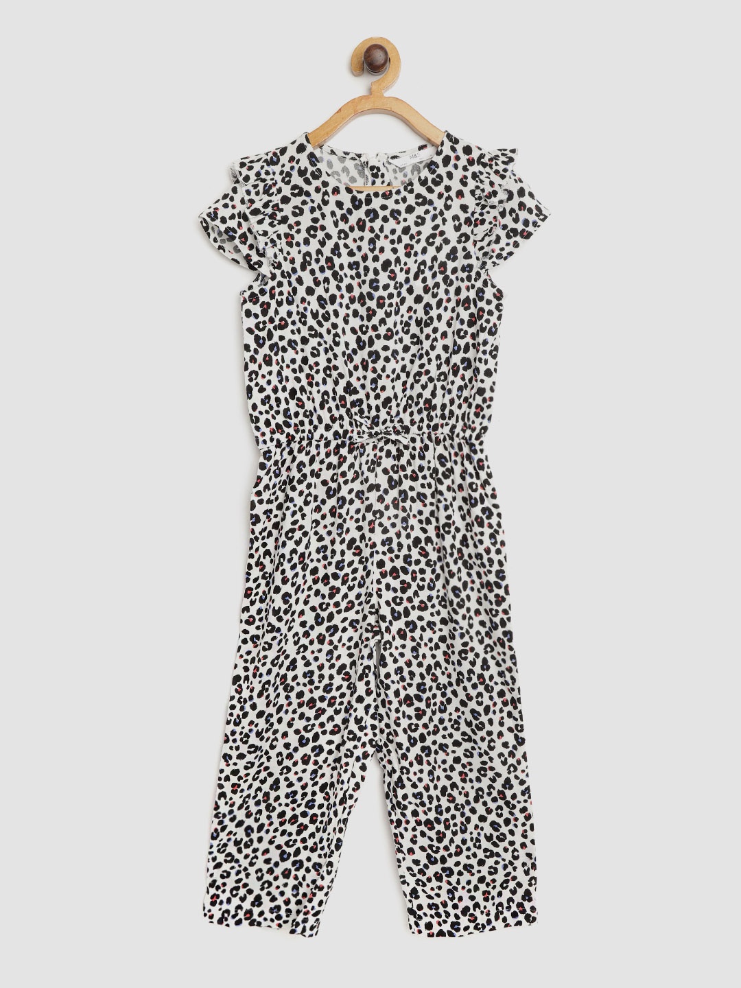 

Marks & Spencer Girls White & Black Leopard Printed Sustainable Basic Jumpsuit