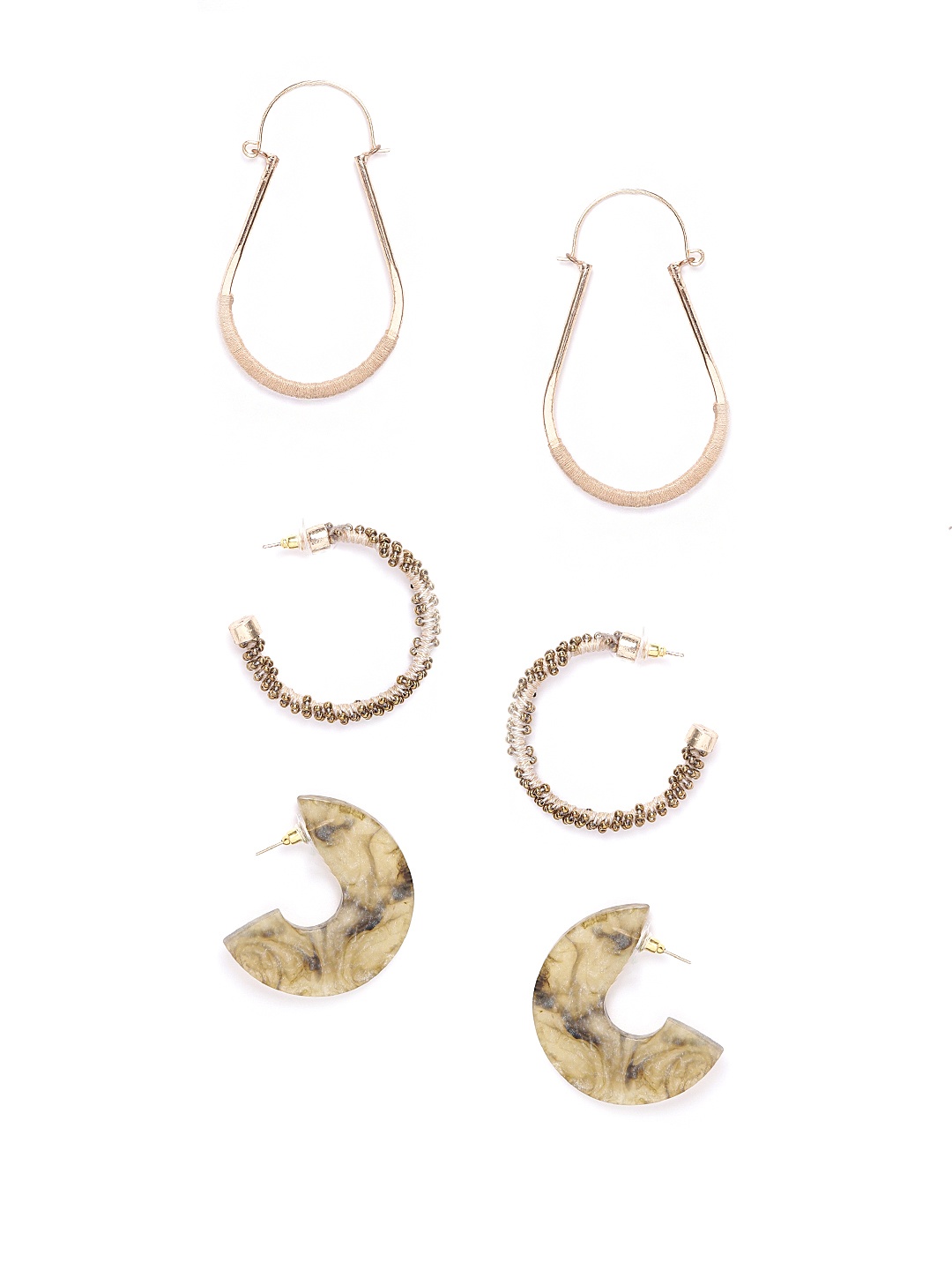 

DIVA WALK EXCLUSIVE Women Set of 3 Earrings, Gold