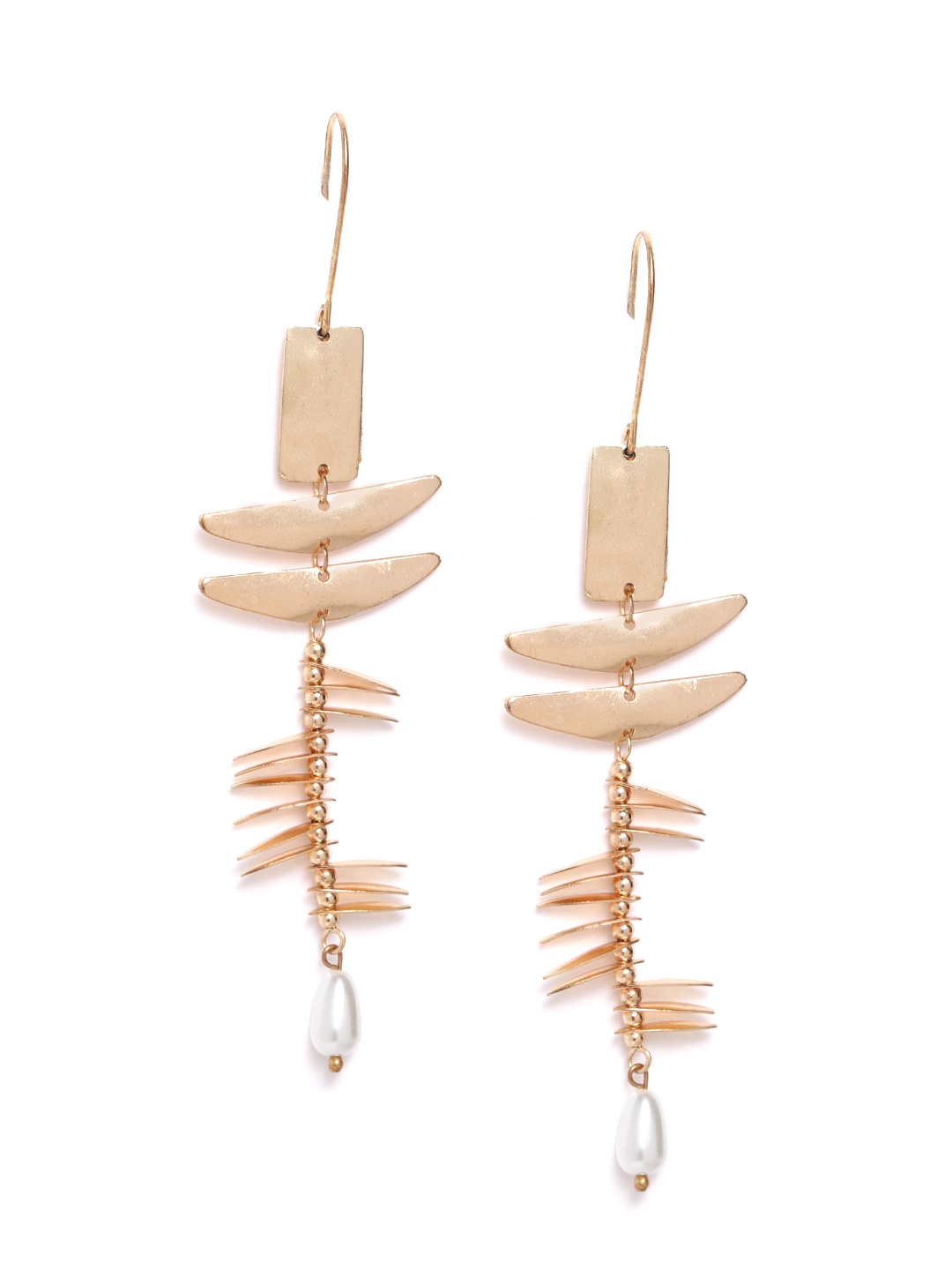 

DIVA WALK EXCLUSIVE White Gold-Plated Beaded Quirky Drop Earrings