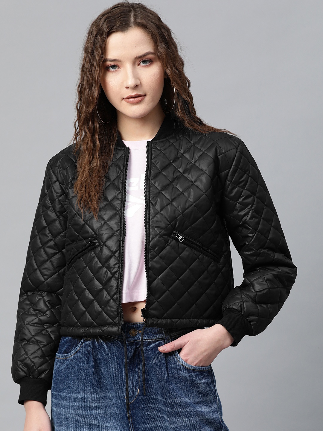 

SASSAFRAS Women Black Solid Quilted Jacket