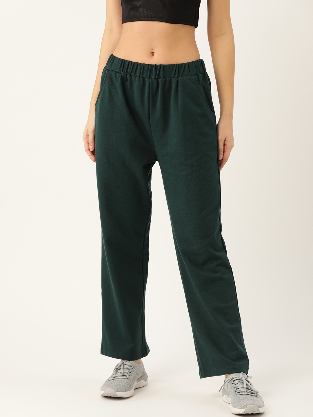 

Laabha Women Green Solid Track Pants