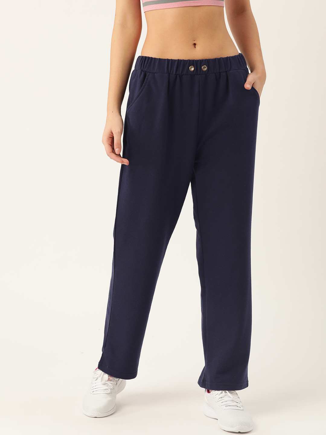 

Laabha Women Navy Blue Solid Track Pants