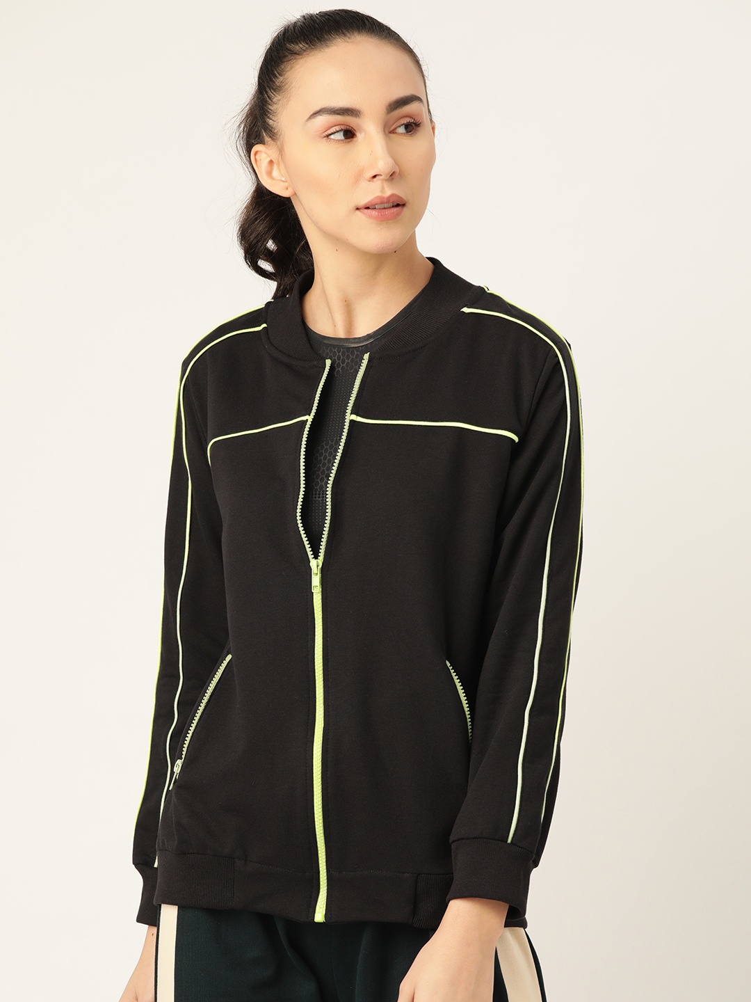 

Laabha Women Black Solid Sweatshirt