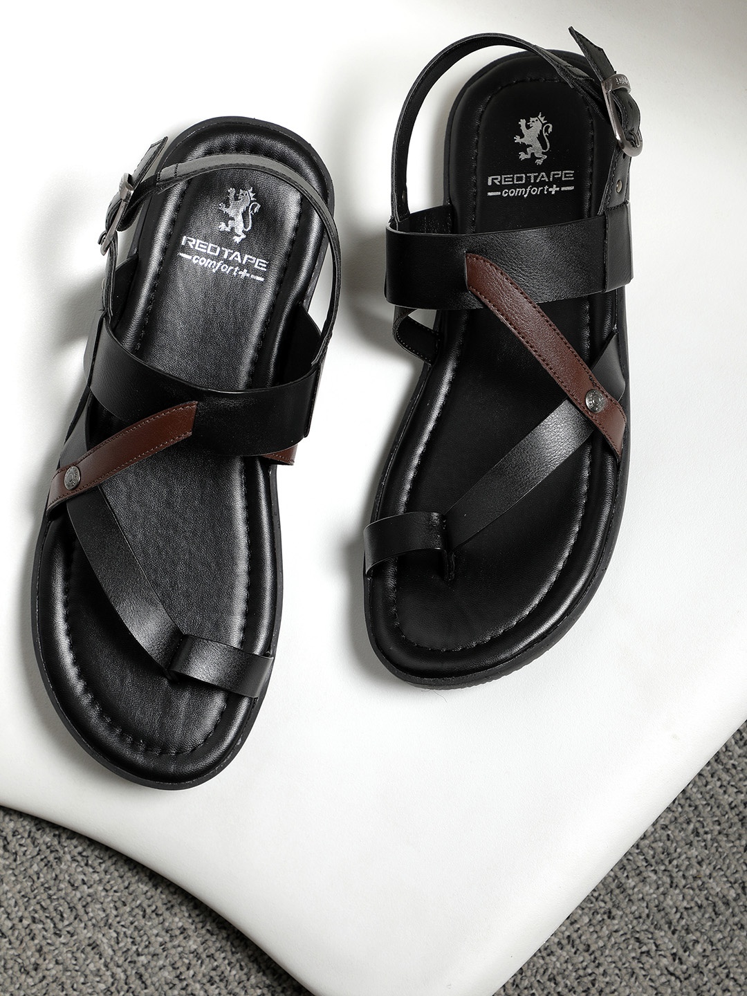 

Red Tape Men Black & Brown Comfort Sandals