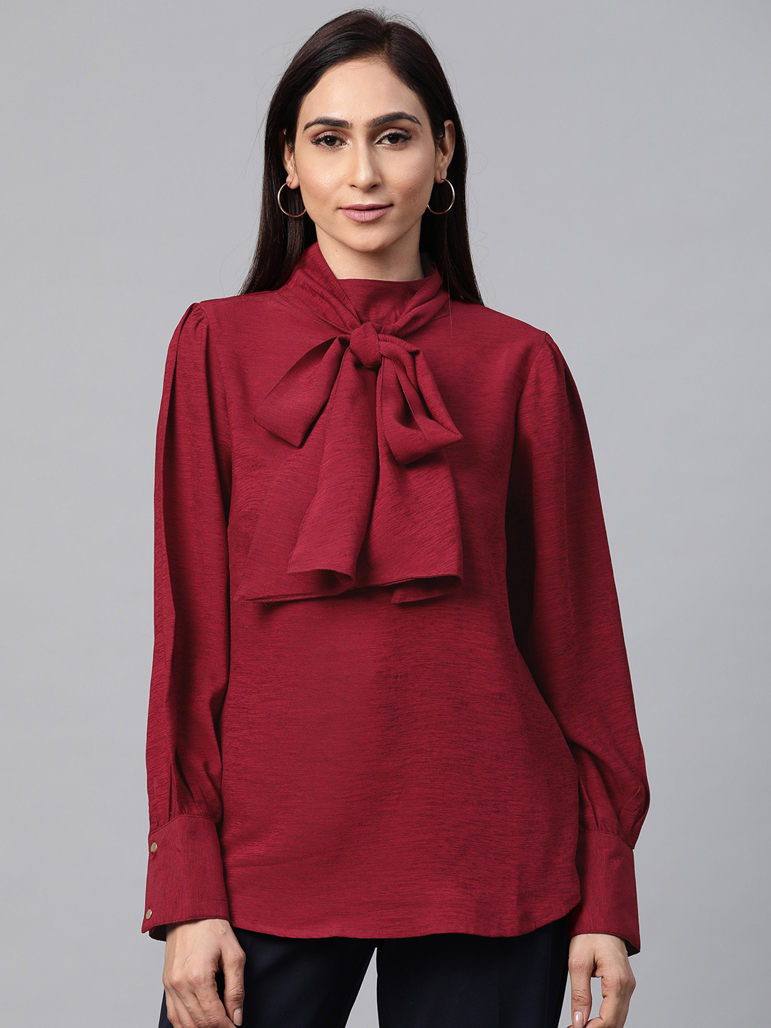 

plusS Women Maroon Solid Top