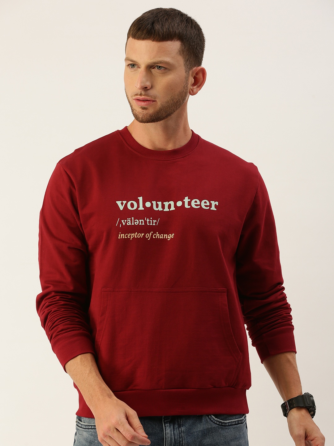 

DILLINGER Men Maroon Printed Sweatshirt