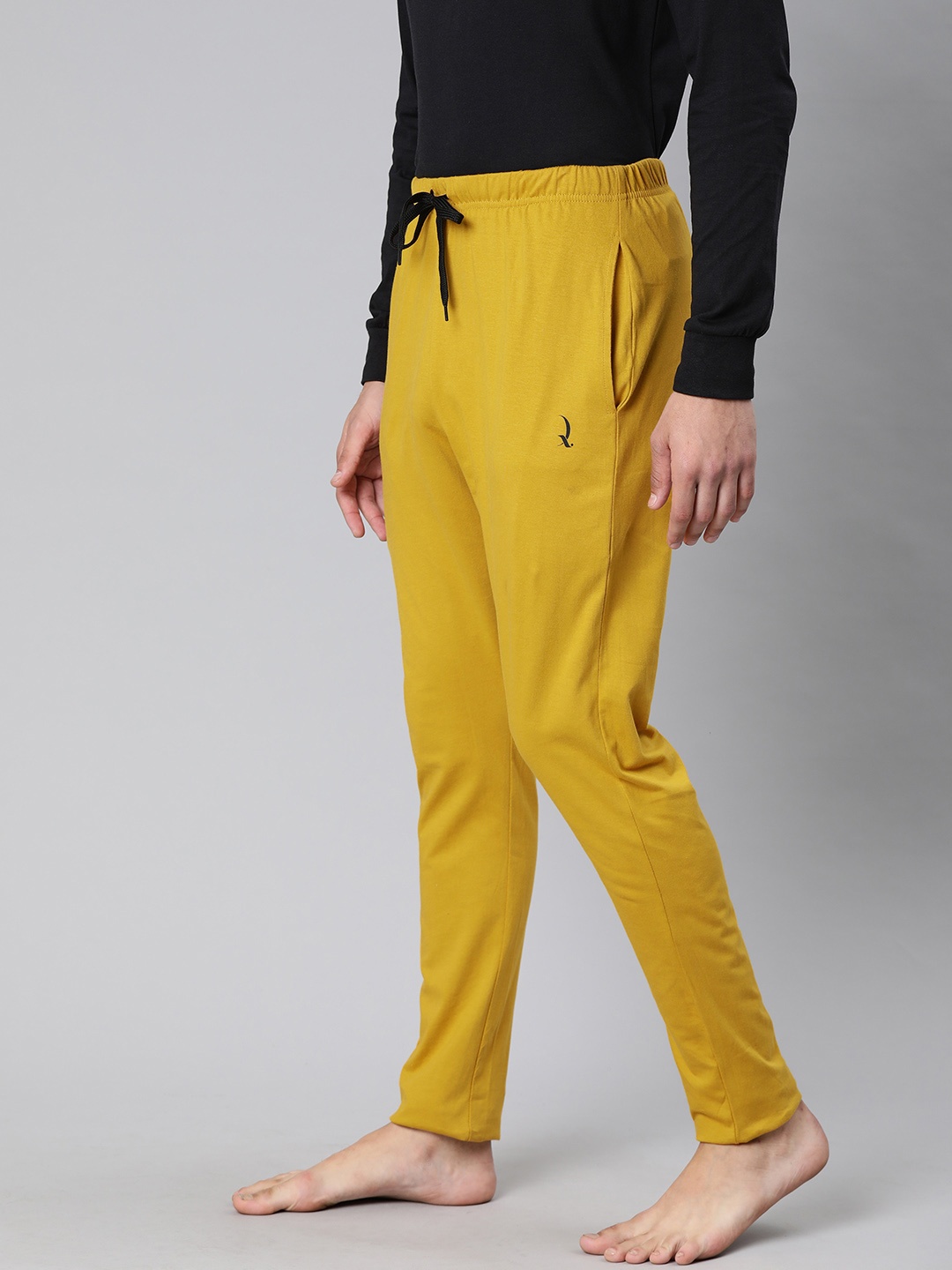 

QUARANTINE Men Mustard Yellow Solid Lounge Pants