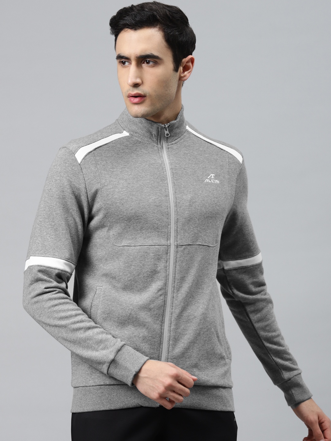 

Alcis Men Grey Solid Training Sporty Jacket